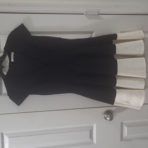 Halston Heritage low cut V neck fit and flare dress